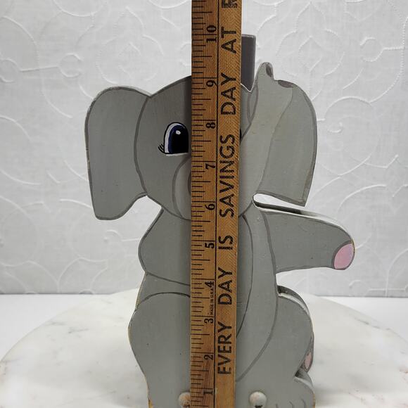 Vintage Moore's Craft Anthropomorphic Elephant Standing Paper Towel Holder Wood - Picture 15 of 16